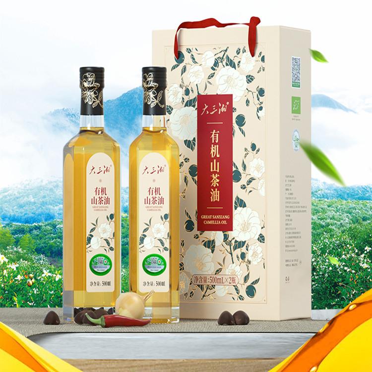 湖南大三湘茶油500ｍl双支礼盒礼品团购批发 山茶油OEM代工